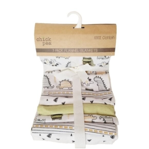 Chickpea 7 Pack 100% Cotton Flannel Lightweight Breathable‎ Baby Blankets - Picture 1 of 6